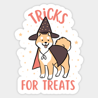 Tricks for treats shiba inu Sticker